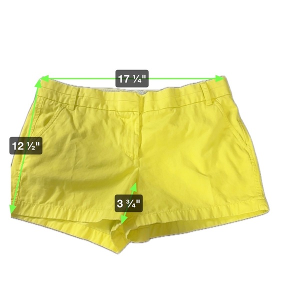 J. Crew Womens Yellow Green Flat Front Chino Shorts Sz 12 - Picture 7 of 7